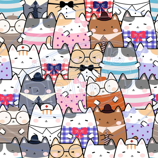 Summer Kit Cats 016 Printed Pattern Vinyl