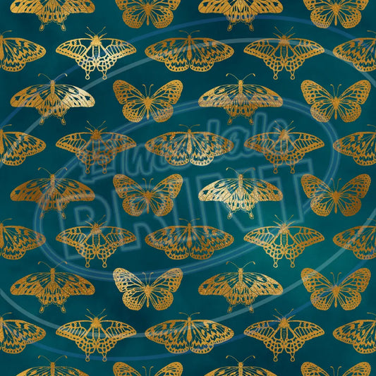 Teal Gold 001 Printed Pattern Vinyl