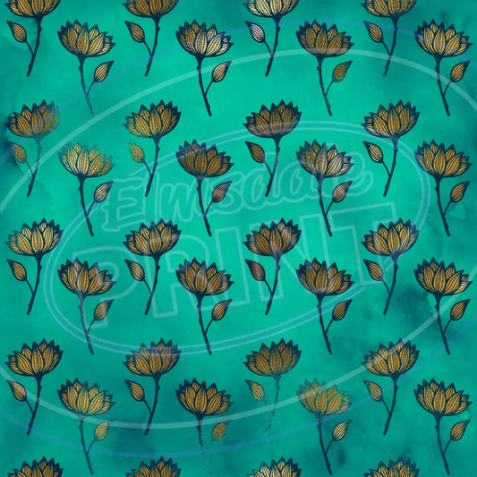 Teal Gold 009 Printed Pattern Vinyl
