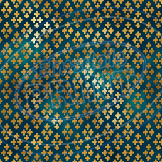Teal Gold 010 Printed Pattern Vinyl