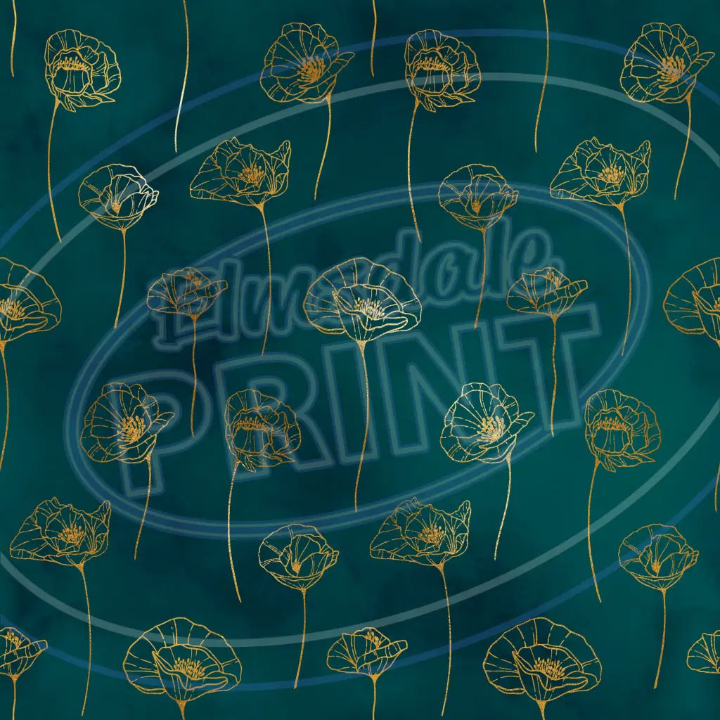 Teal Gold 016 Printed Pattern Vinyl
