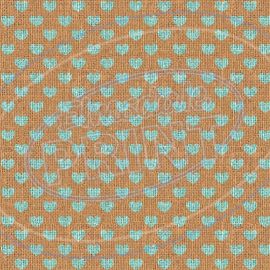 Turquoise Burlap 001 Printed Pattern Vinyl