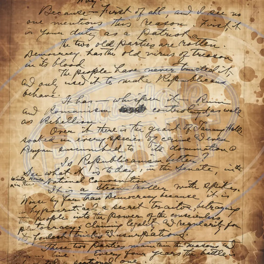 Vintage Handwriting 004 Printed Pattern Vinyl