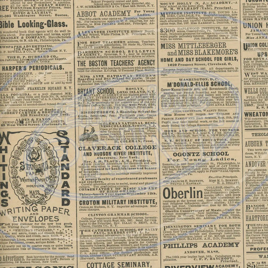 Vintage Newsprint 001 Printed Pattern Vinyl