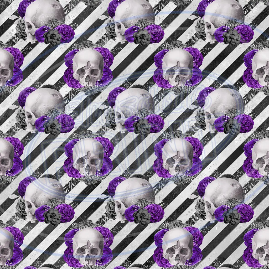 Violet Skulls 002 Printed Pattern Vinyl