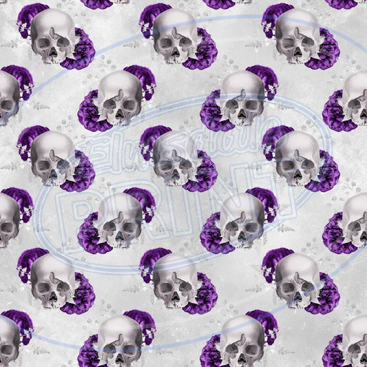 Violet Skulls 003 Printed Pattern Vinyl