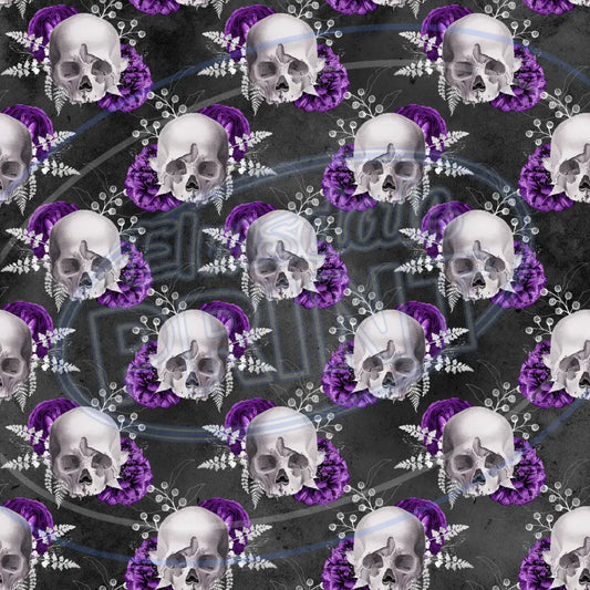 Violet Skulls 010 Printed Pattern Vinyl