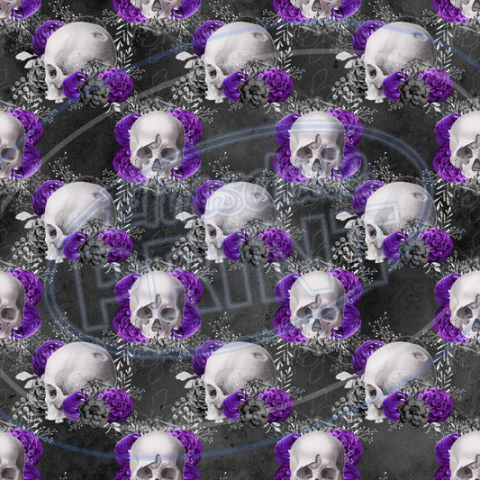 Violet Skulls 012 Printed Pattern Vinyl
