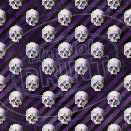 Violet Skulls 015 Printed Pattern Vinyl