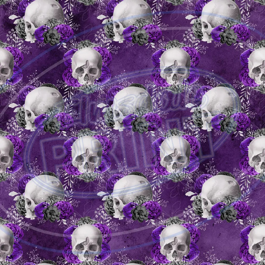 Violet Skulls 017 Printed Pattern Vinyl