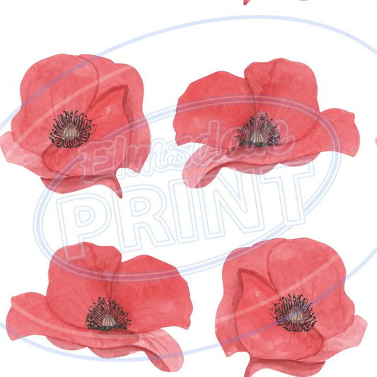 Watercolor Poppies 005 Printed Pattern Vinyl