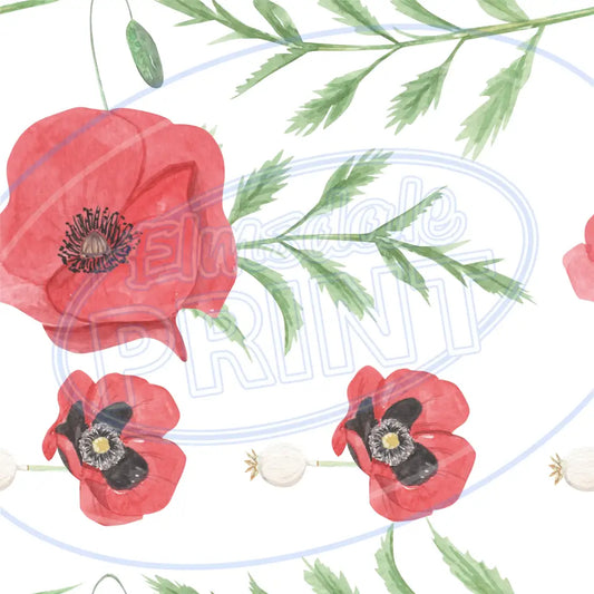 Watercolor Poppies 008 Printed Pattern Vinyl